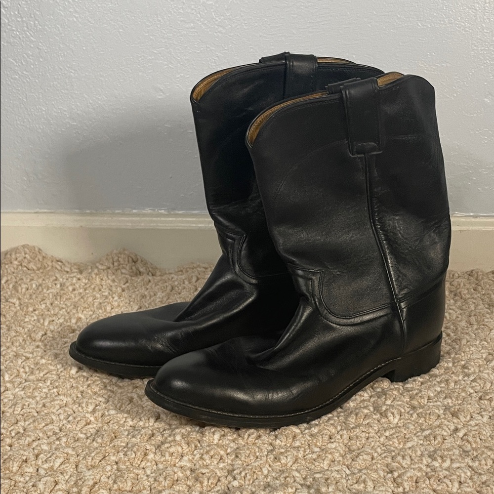 Justin Black Leather Men’s Boots